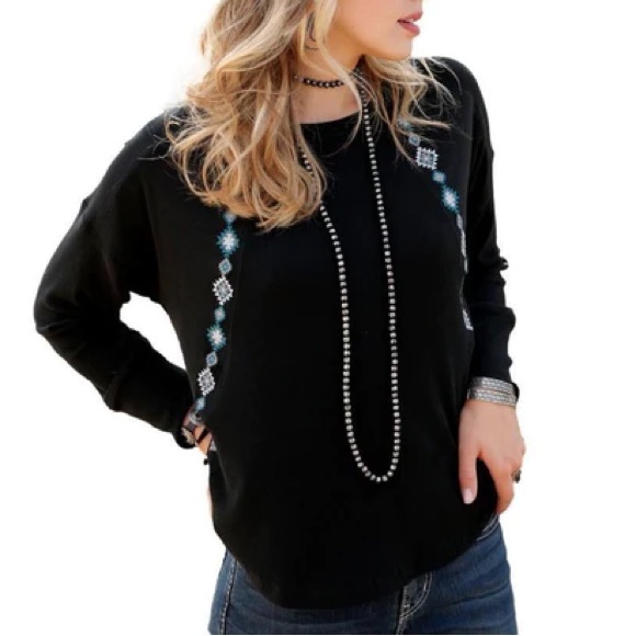 Cruel Denim Women’s Cream Burnout Velvet Long Sleeve Top main image 0